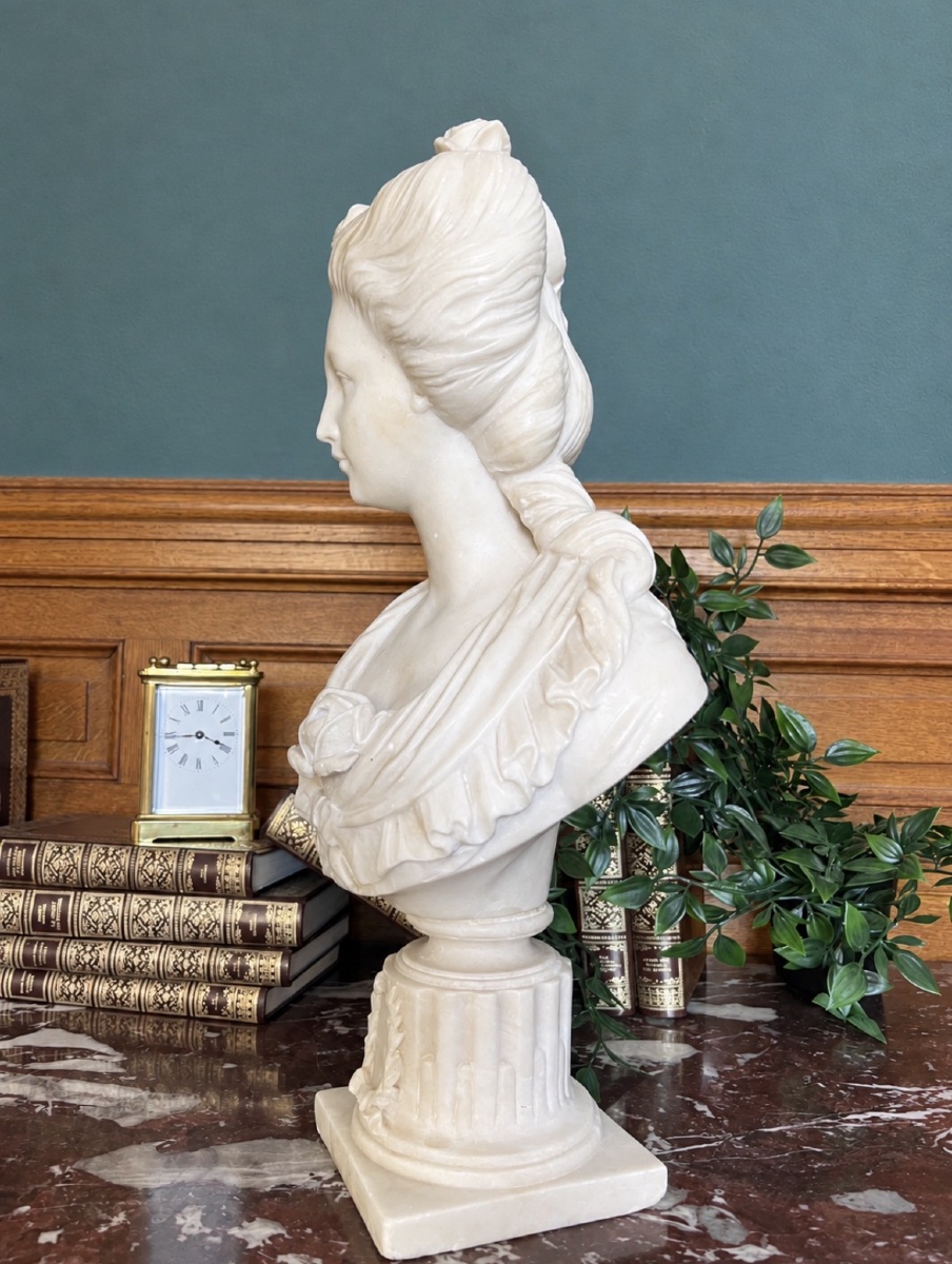White Marble Bust - Pajou -photo-2