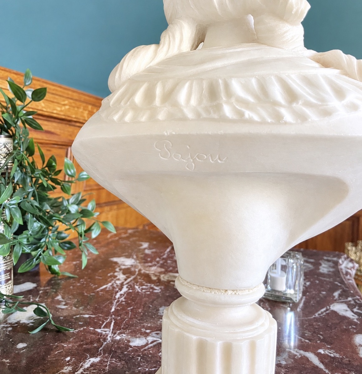 White Marble Bust - Pajou -photo-3