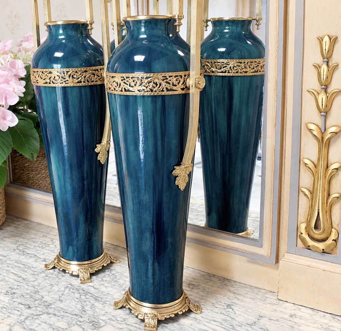 Pair Of Spindle-shaped Vases - 19th Century -photo-3