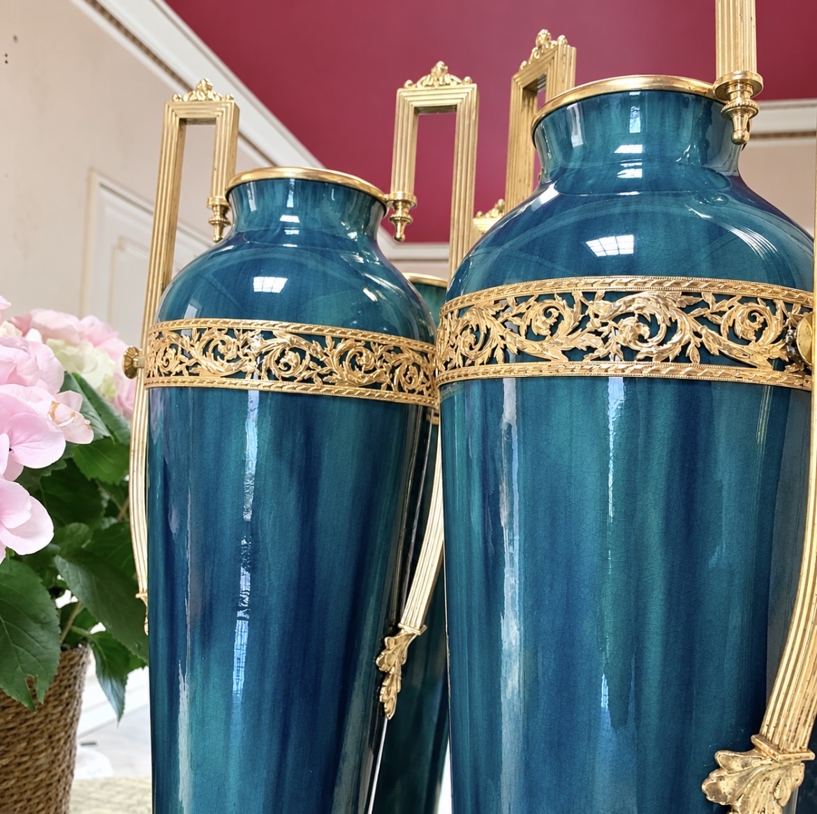 Pair Of Spindle-shaped Vases - 19th Century -photo-1