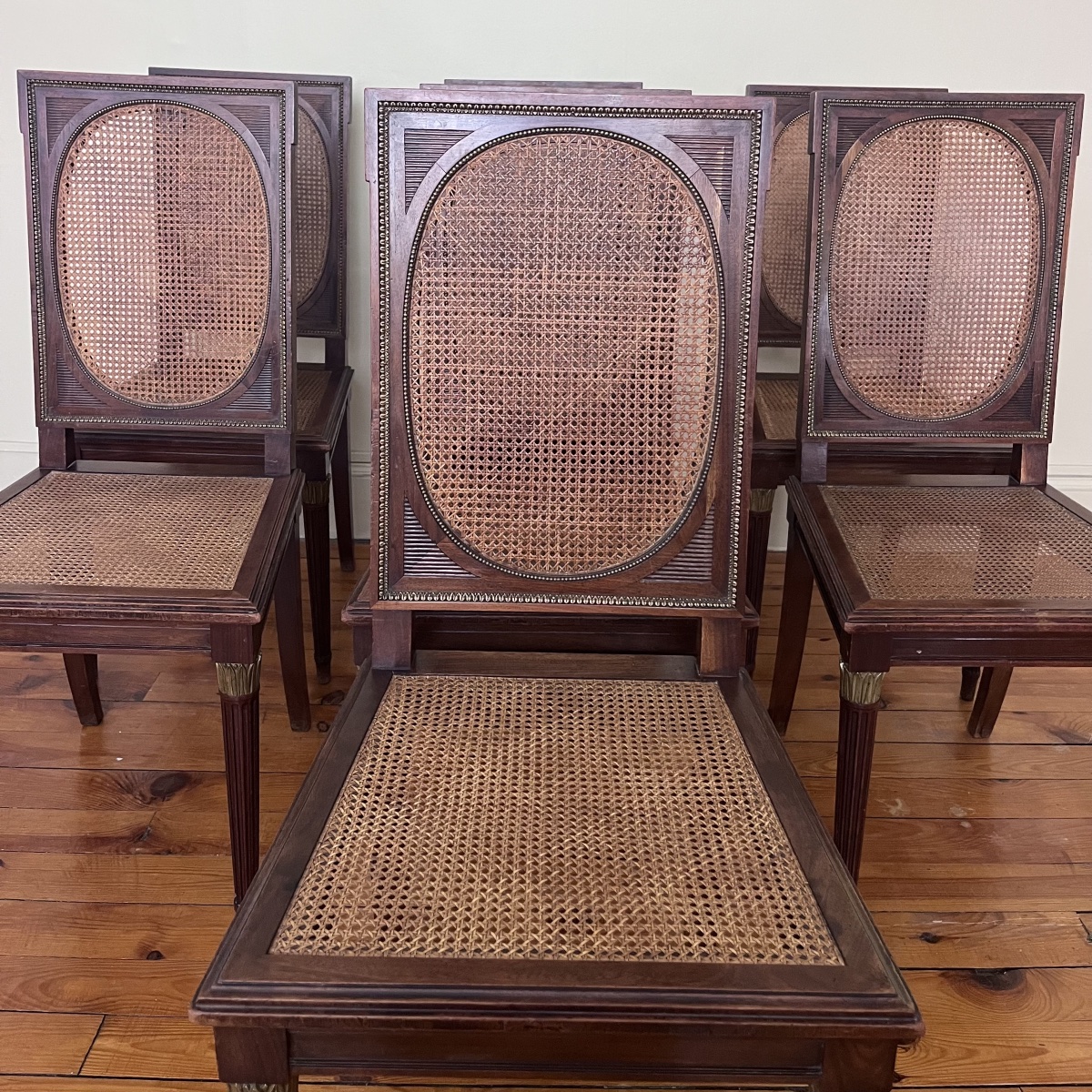 Ensemble De Chaises De Style Louis XVI - XXème -photo-3