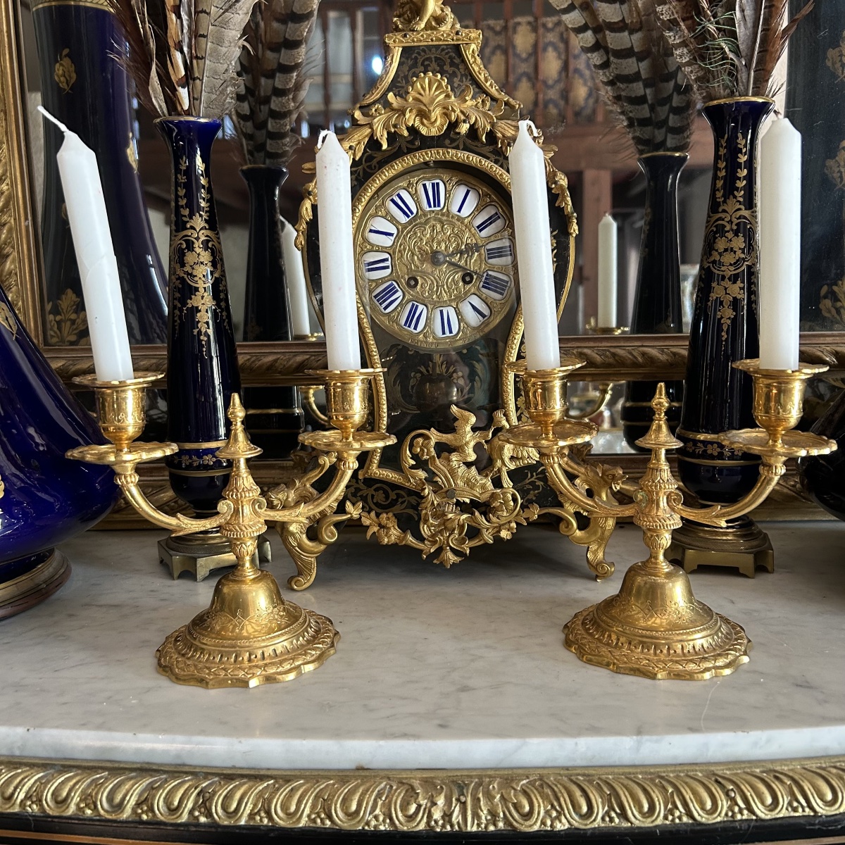 Pair Of Gilded Bronze Candleholders - 19th Century 