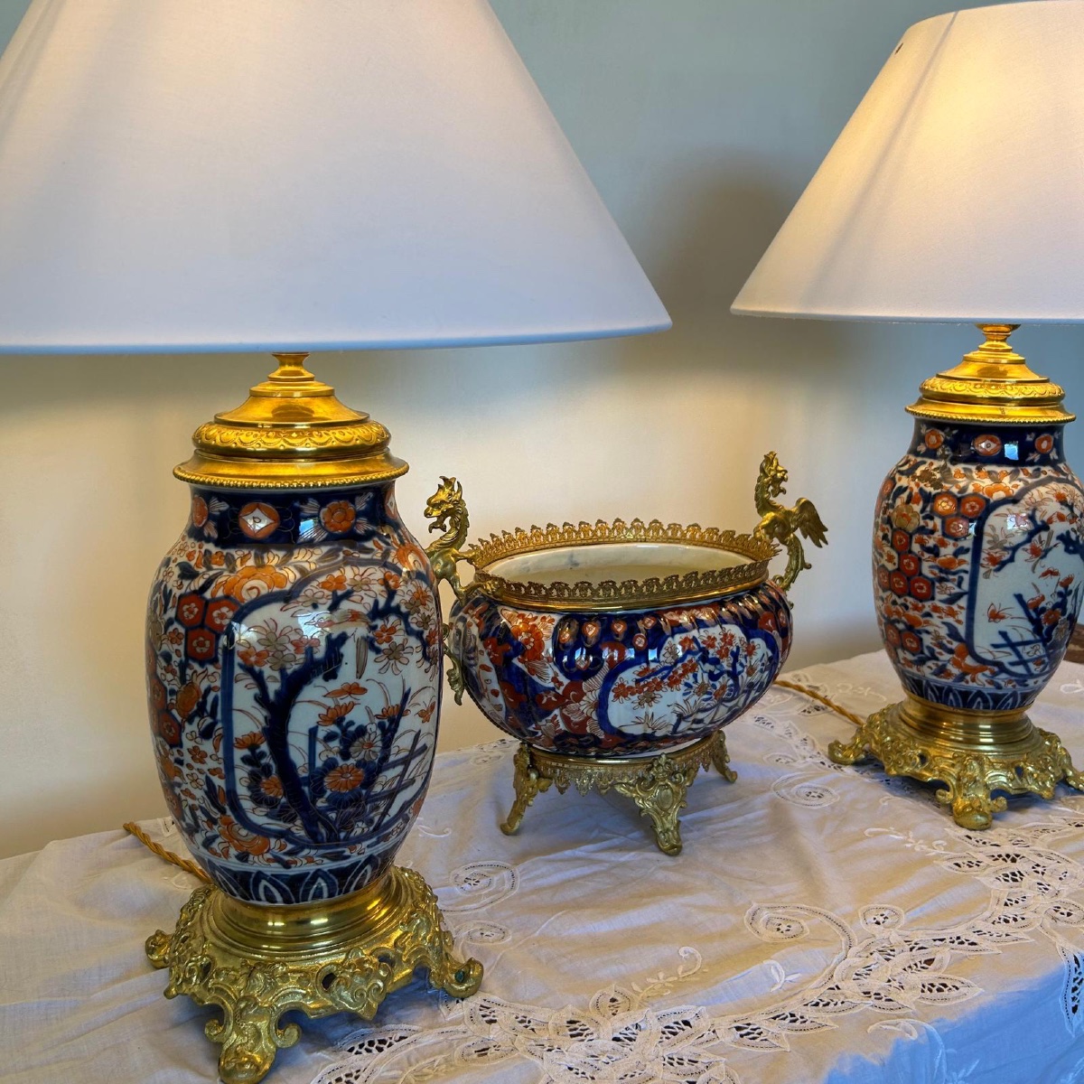 Pair Of Imari Lamps - 19th Century -photo-5
