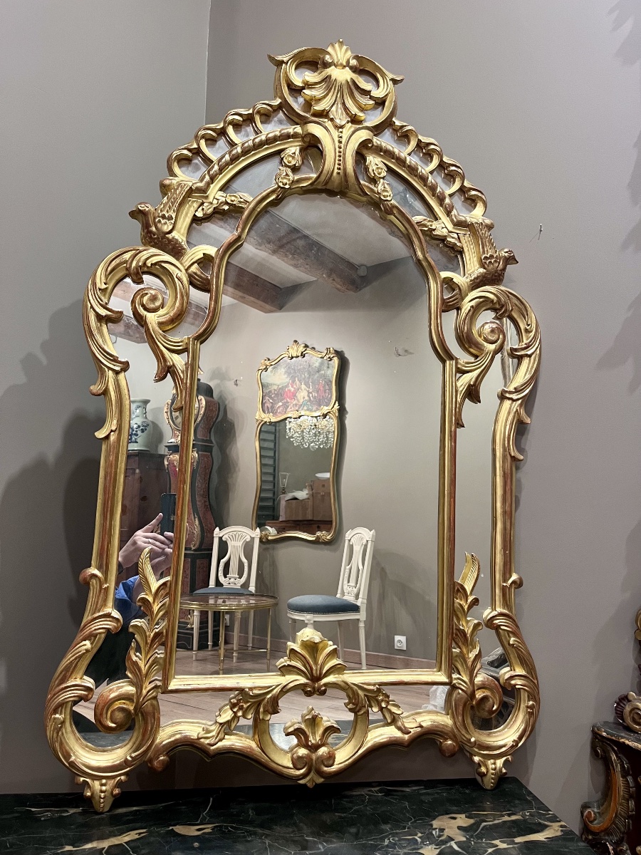 Miroir Doré De Style Régence -photo-2