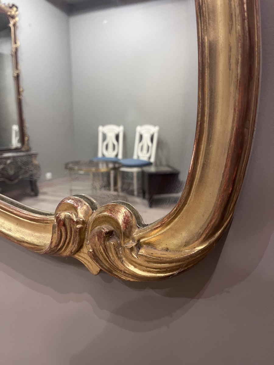 Louis XV-style Trumeau  In Gilded Wood -photo-5