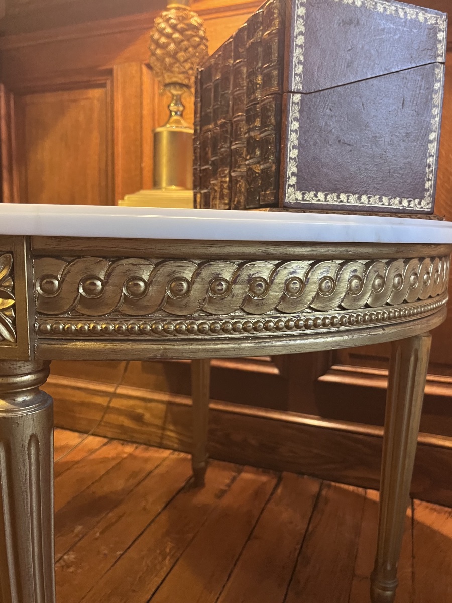 Louis XVI Side Table - Gilded Wood -photo-3