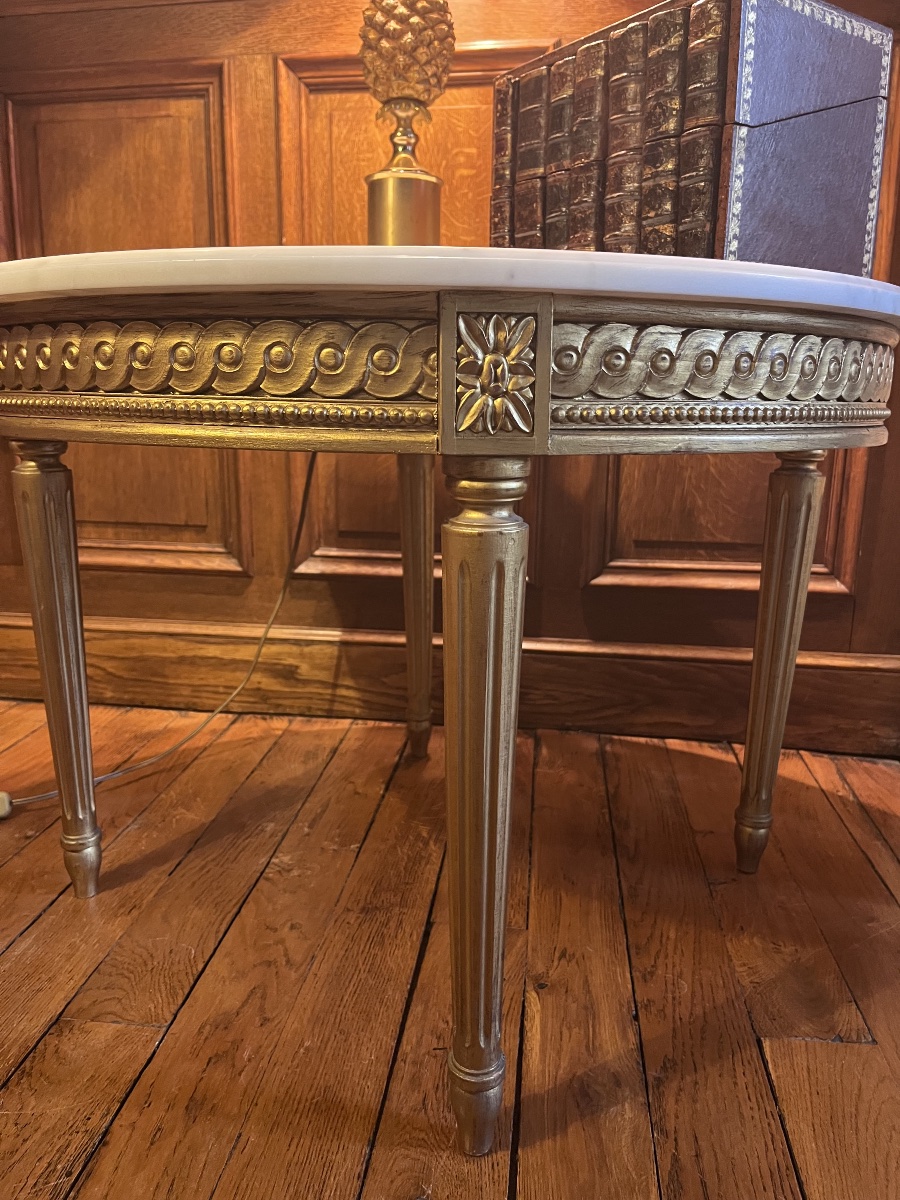 Louis XVI Side Table - Gilded Wood -photo-2
