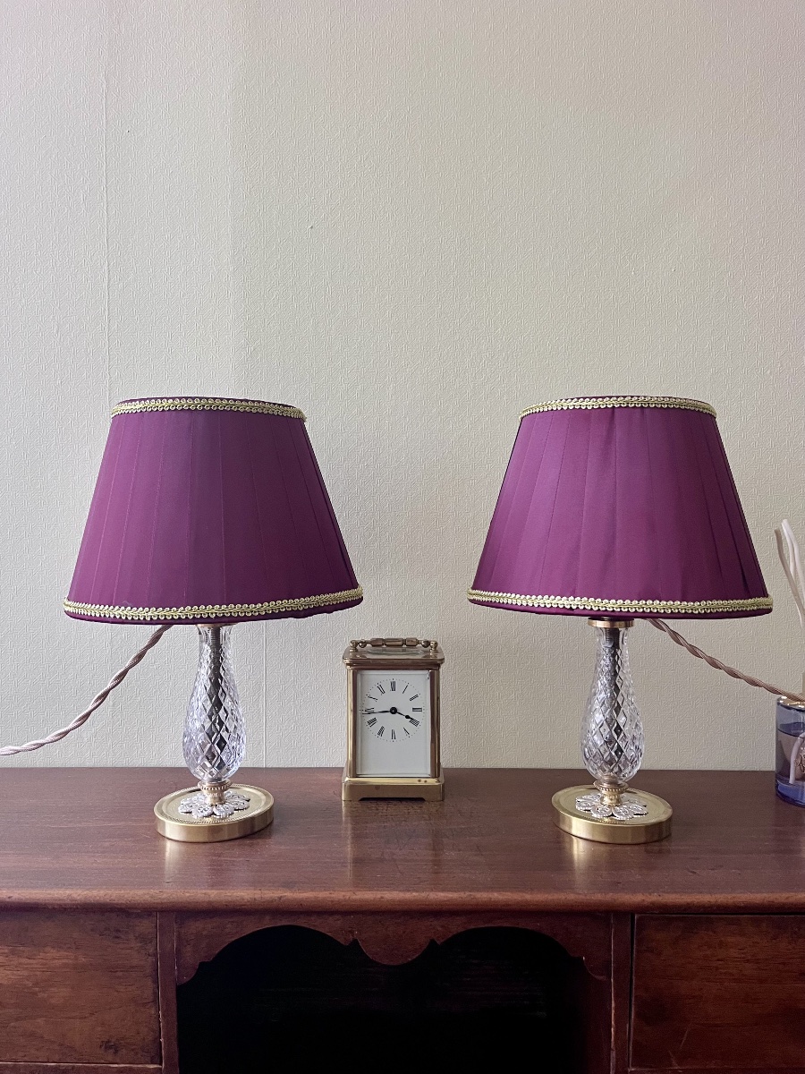 Pair Of Albret Crystal Lamps—20th Century -photo-2