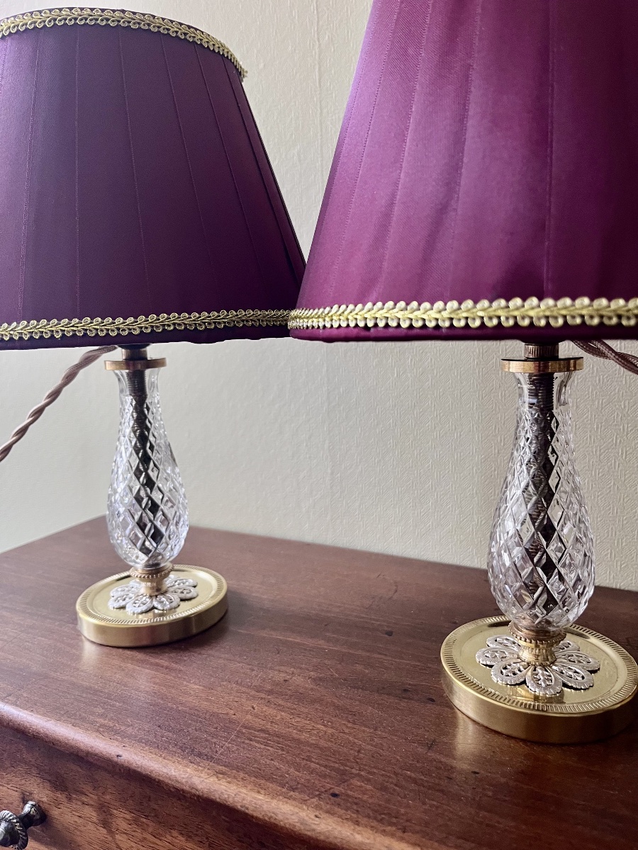 Pair Of Albret Crystal Lamps—20th Century -photo-4