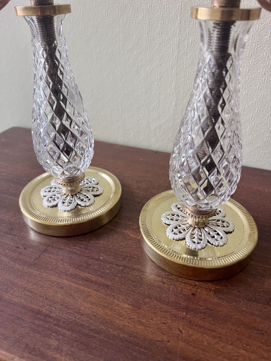 Pair Of Albret Crystal Lamps—20th Century -photo-5