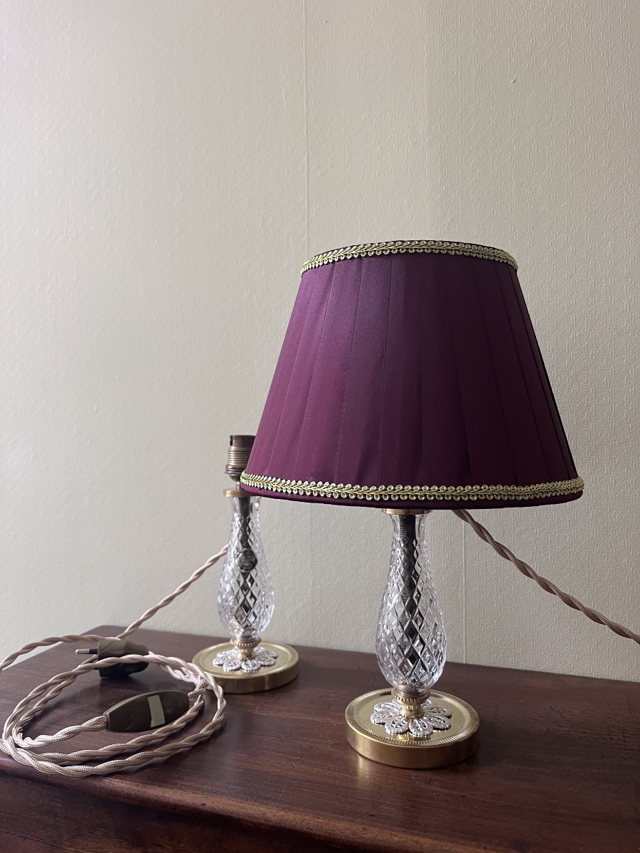 Pair Of Albret Crystal Lamps—20th Century -photo-7