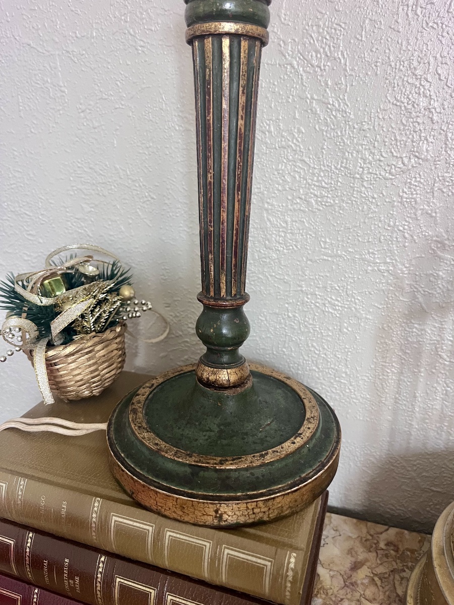 Pied de lampe en bois laqué - XIXème siècle-photo-4
