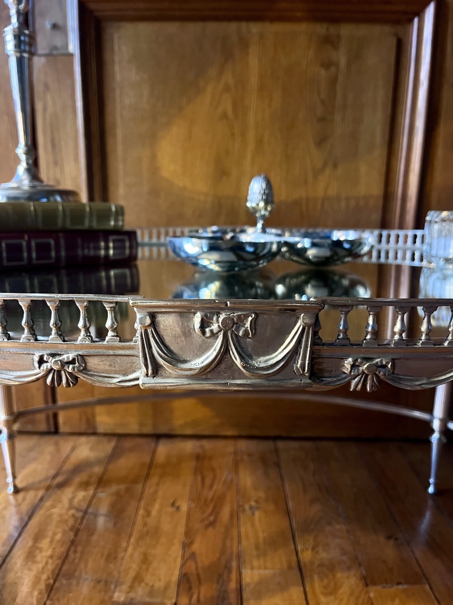 Oval Louis XVI-style Coffee Table - 19th Century -photo-5
