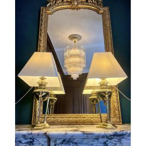 Pair Of Empire-style Athenian Lamps – 19th Century