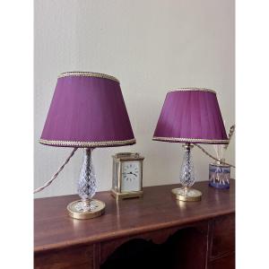 Pair Of Albret Crystal Lamps—20th Century