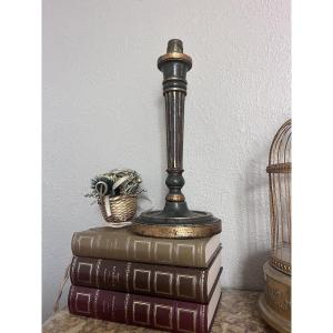 Pied de lampe en bois laqué - XIXème siècle