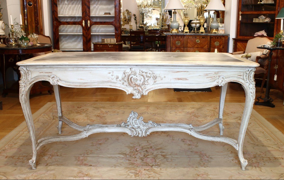 Table De Milieu De Style Louis XV En Bois Peint, XIXe Siécle-photo-1