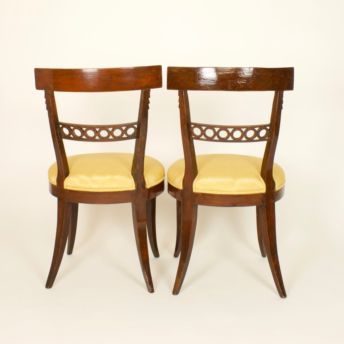 Pair Of Late 18th Century Italian Neoclassical Klismos Style Side Chairs-photo-2
