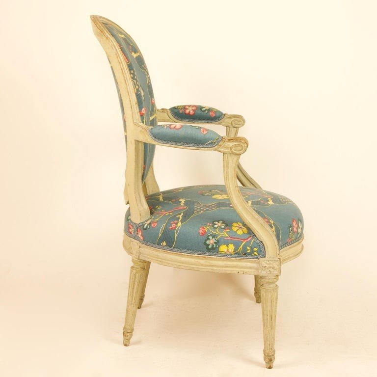 French 18th Century Louis XVI Painted Wood Armchair By George Jacob-photo-4