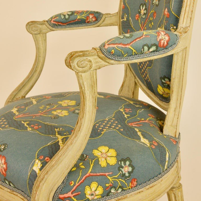 French 18th Century Louis XVI Painted Wood Armchair By George Jacob-photo-3