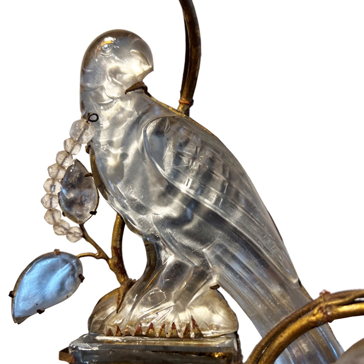 Large Pair Of Maison Baguès Wall Sconces With Parrot, Urns And 3 Torches-photo-8