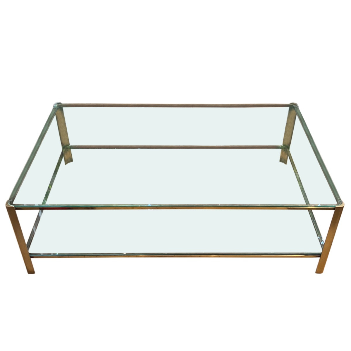 Grande table basse à deux niveaux du milieu du siècle conçue par JT LePelletier-photo-2