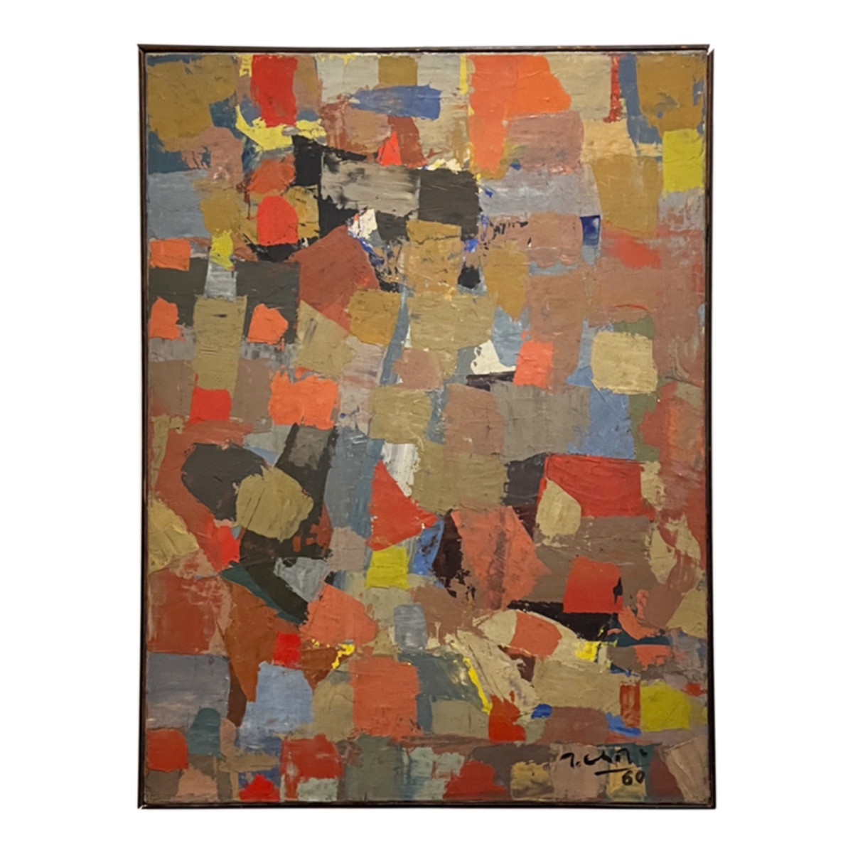 'Période Abstraite' 1960 Huile sur toile, Jean Georges Chape 1913 - 2002