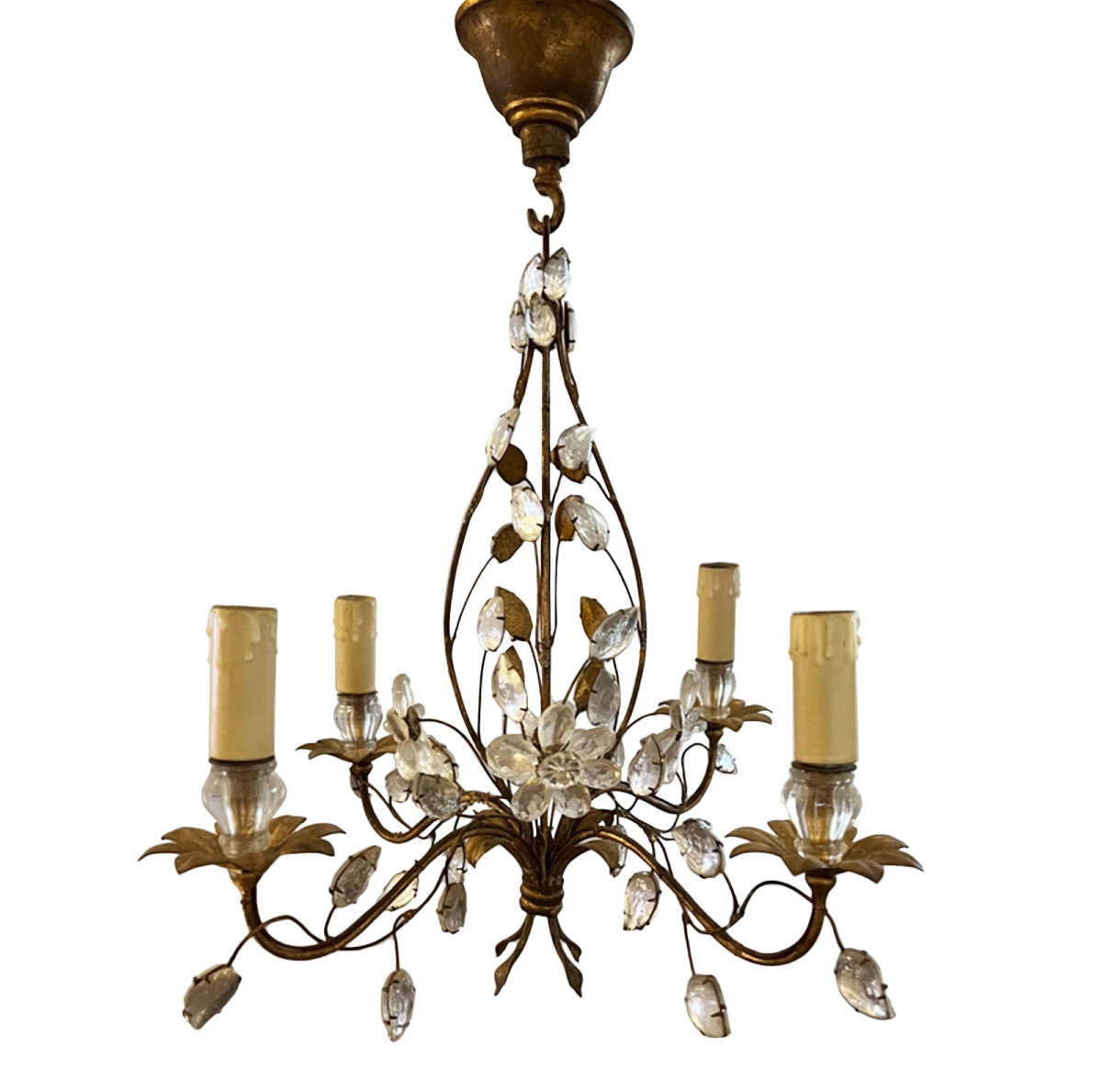 Lustre Maison Baguès à fleurs et feuilles