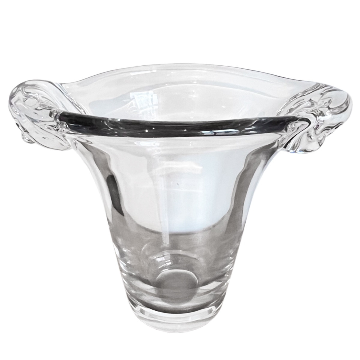 Grand vase en verre transparent de Daum, France, années 1960-photo-1