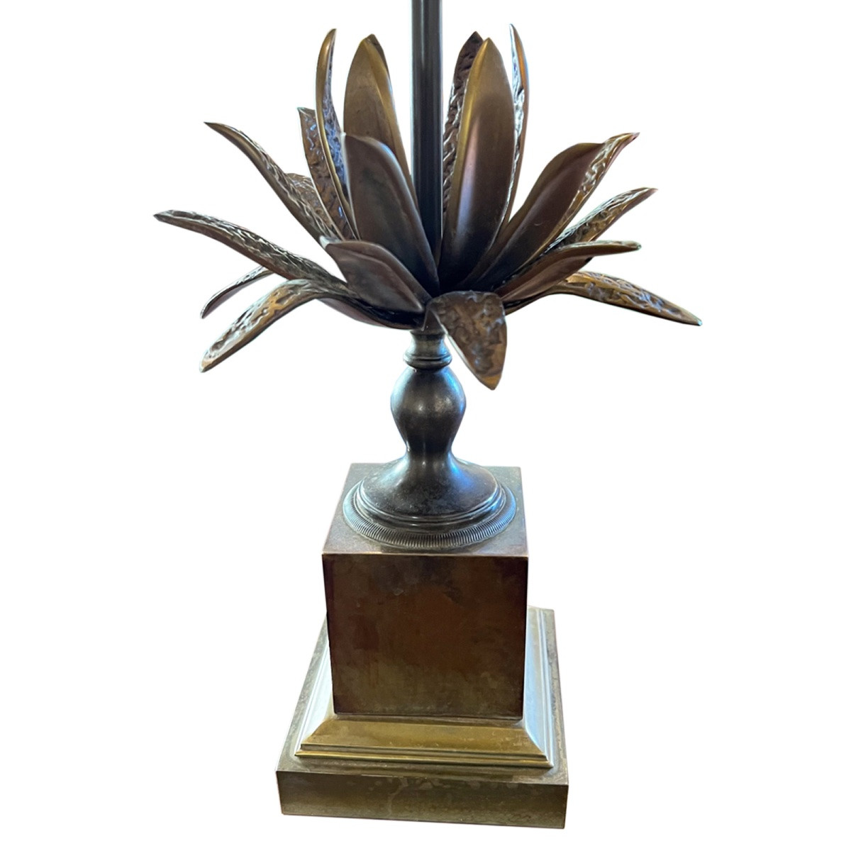 Pair Of Maison Charles Style Agave Table Lamps-photo-2