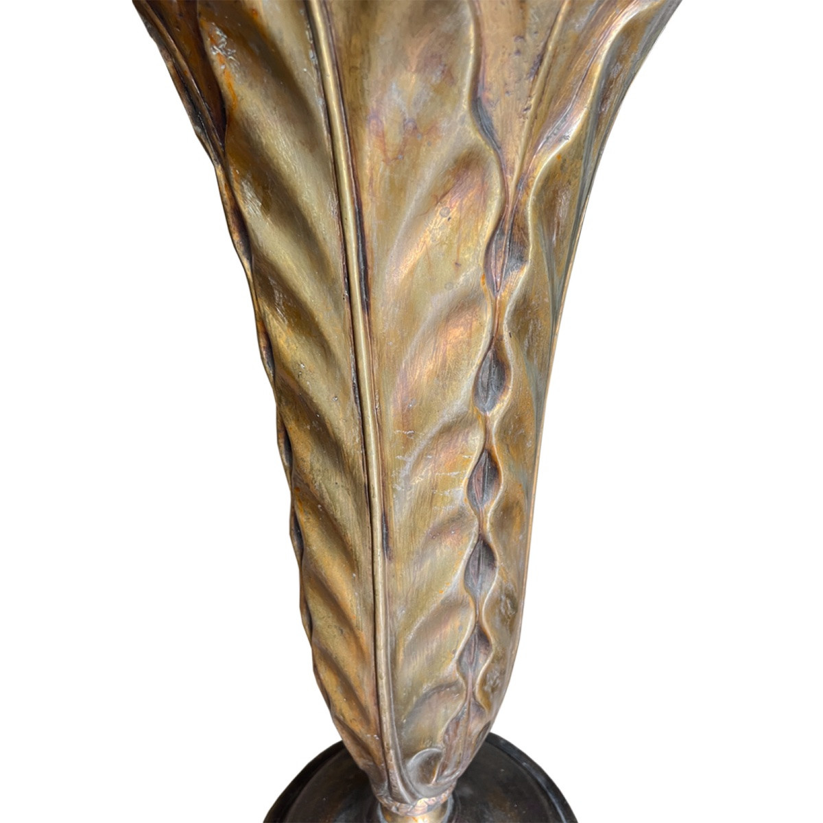 Pair Of Patinated Brass Floor Lamps, 1940s-photo-4