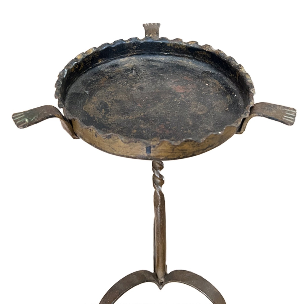 Table à martini en métal français du milieu du siècle avec pieds en forme de patte-photo-2