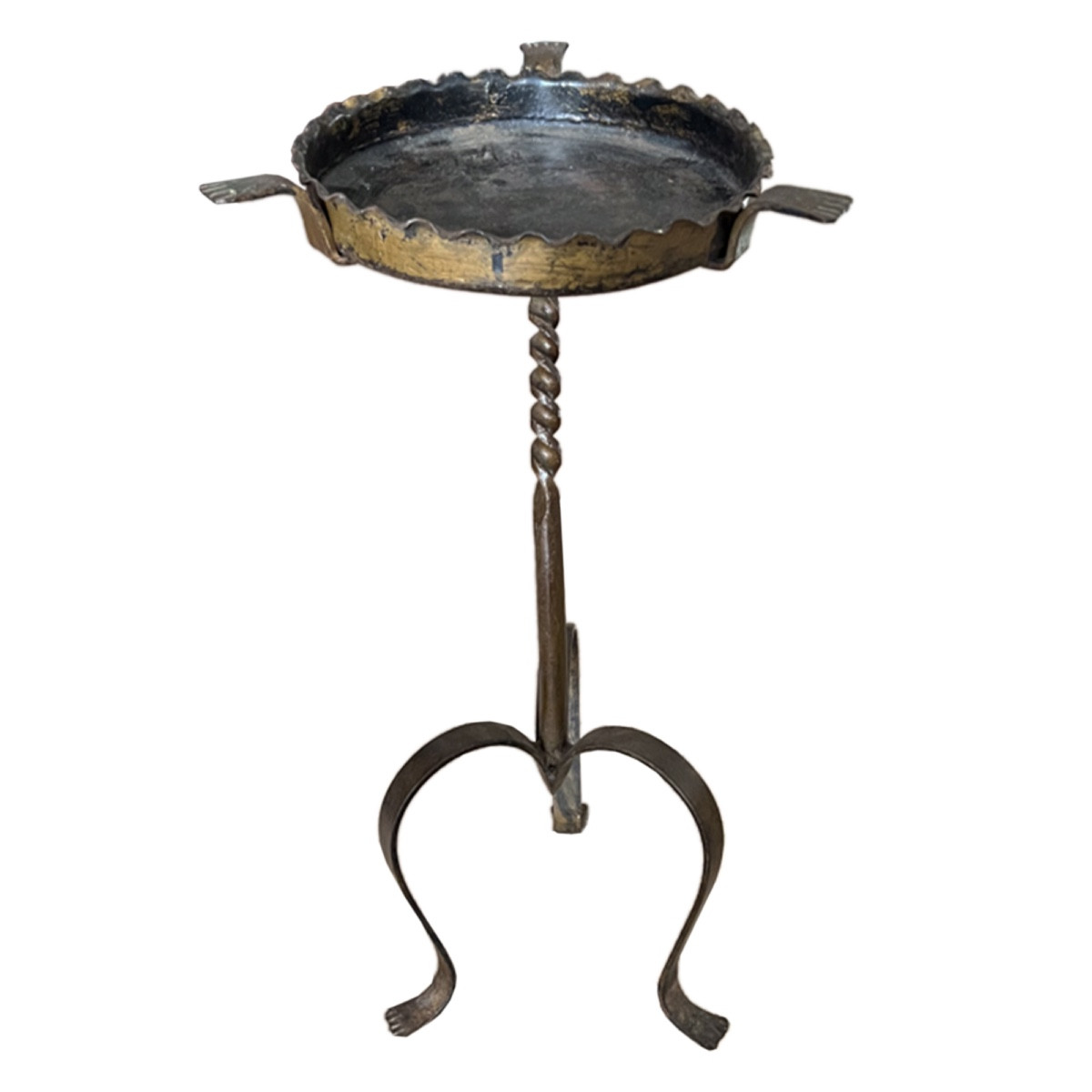 Table à martini en métal français du milieu du siècle avec pieds en forme de patte