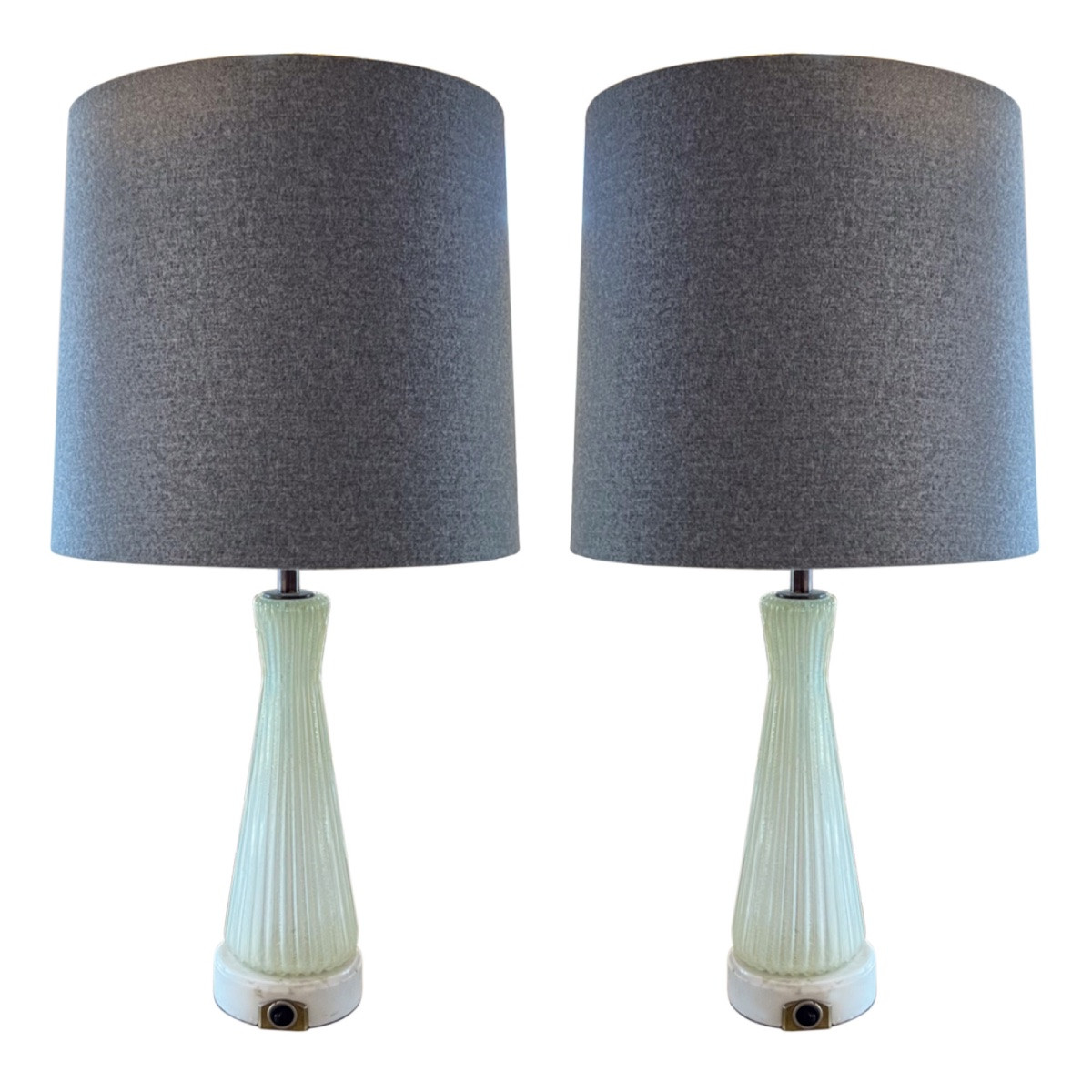 Large Pair Of Mid-century Murano Glass Table Lamps-photo-6