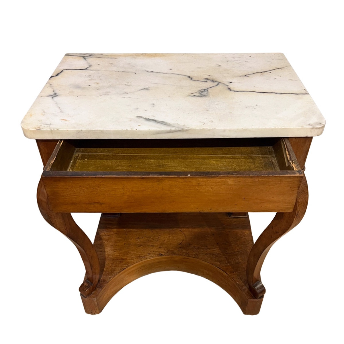 Petite console du XIXe siècle avec plateau en marbre-photo-2
