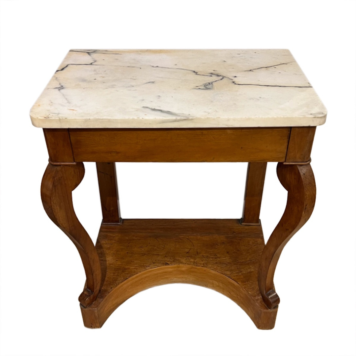 Petite console du XIXe siècle avec plateau en marbre-photo-5