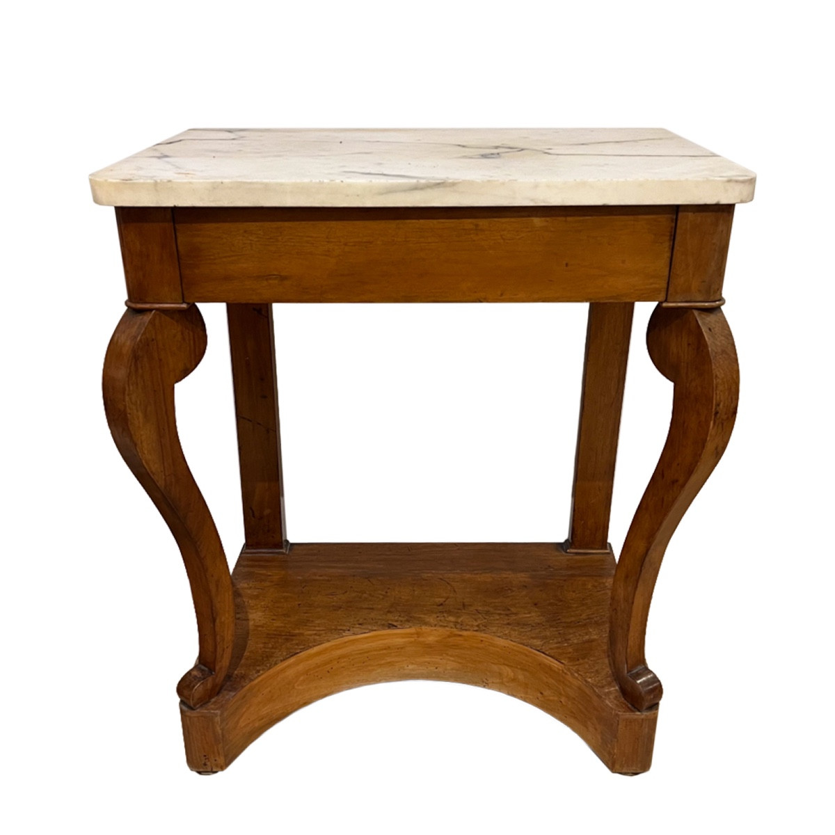 Petite console du XIXe siècle avec plateau en marbre