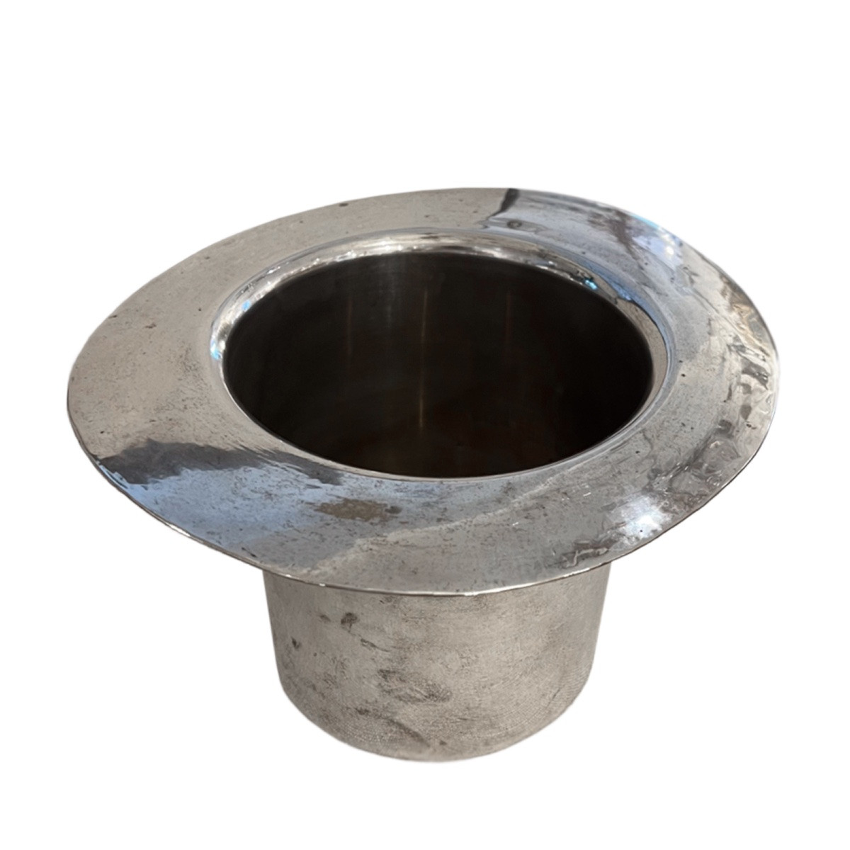 Seau à champagne haut-de-forme en métal argenté anglais des années 1960-photo-5