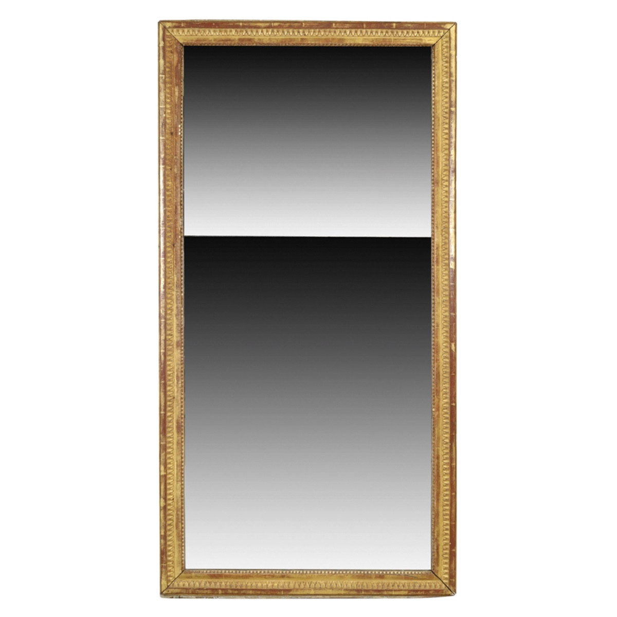 Miroir en bois doré et verre fendu français du XIXe siècle