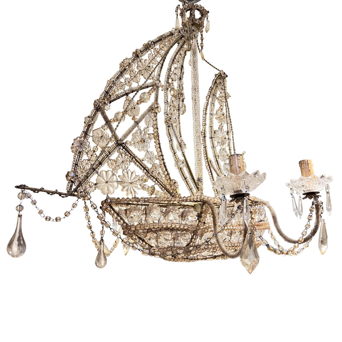 Italian Ship's Chandelier From The 1950s-photo-2