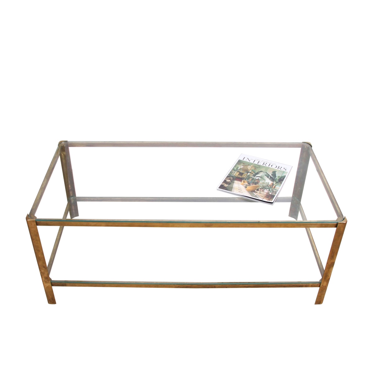 Midcentury Brass And Glass Two-tiered Coffee Table, Designed By Jacques Théophile Lepelletier-photo-2