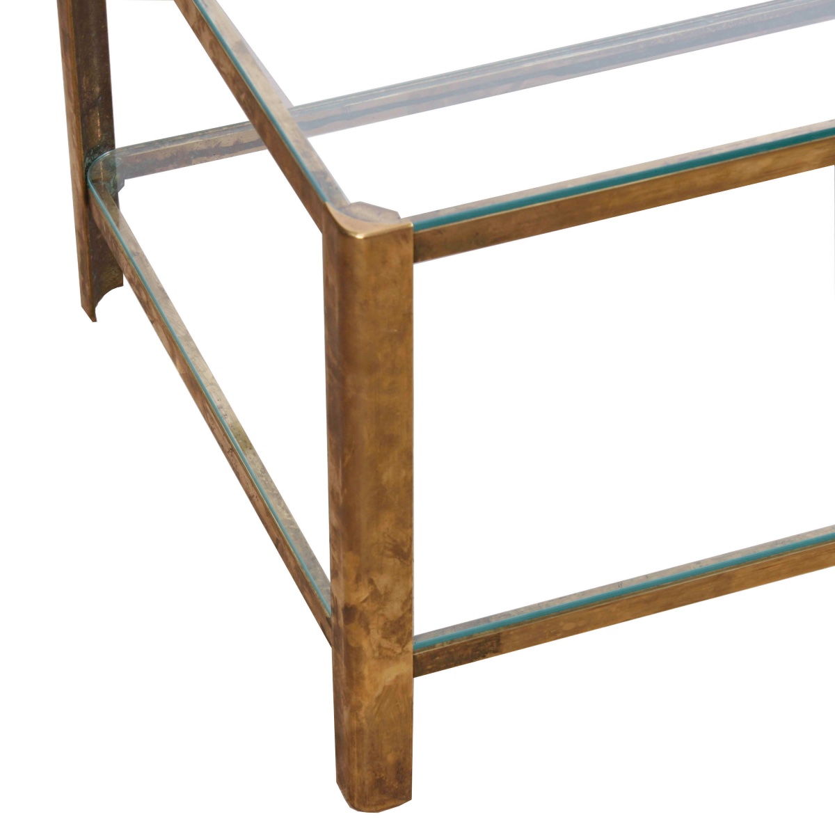 Midcentury Brass And Glass Two-tiered Coffee Table, Designed By Jacques Théophile Lepelletier-photo-4