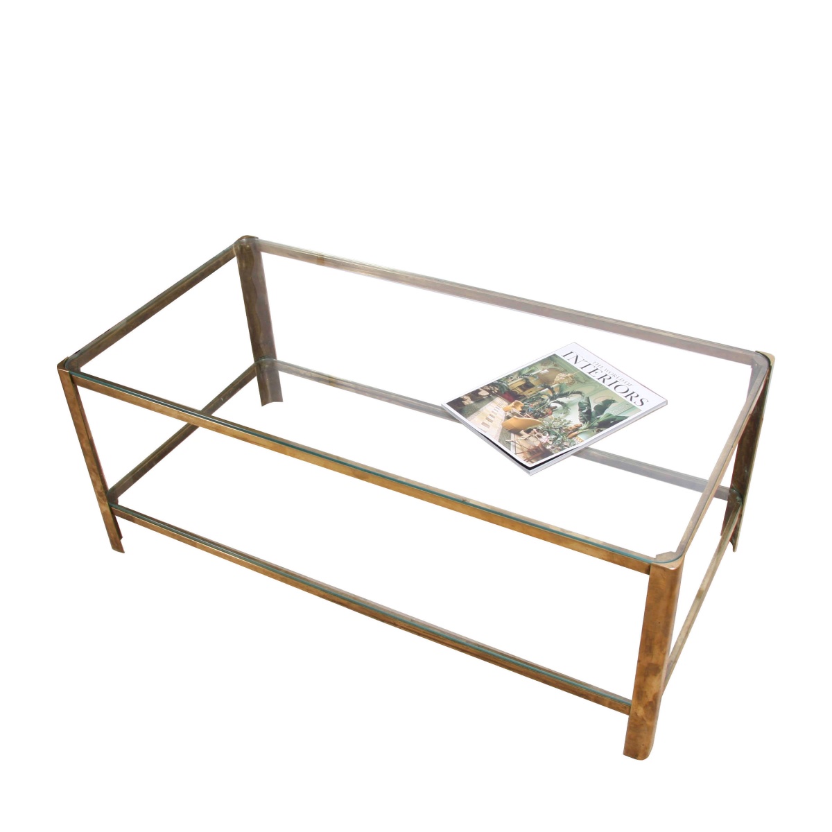 Midcentury Brass And Glass Two-tiered Coffee Table, Designed By Jacques Théophile Lepelletier-photo-5