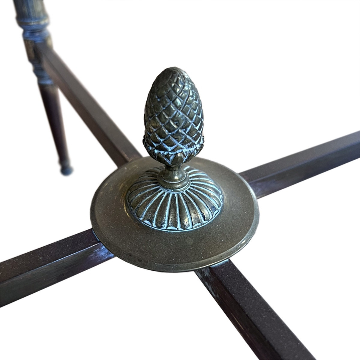 Round Side Table In Brass And Black Glass, Maison Jansen Style, 1960s, France-photo-5