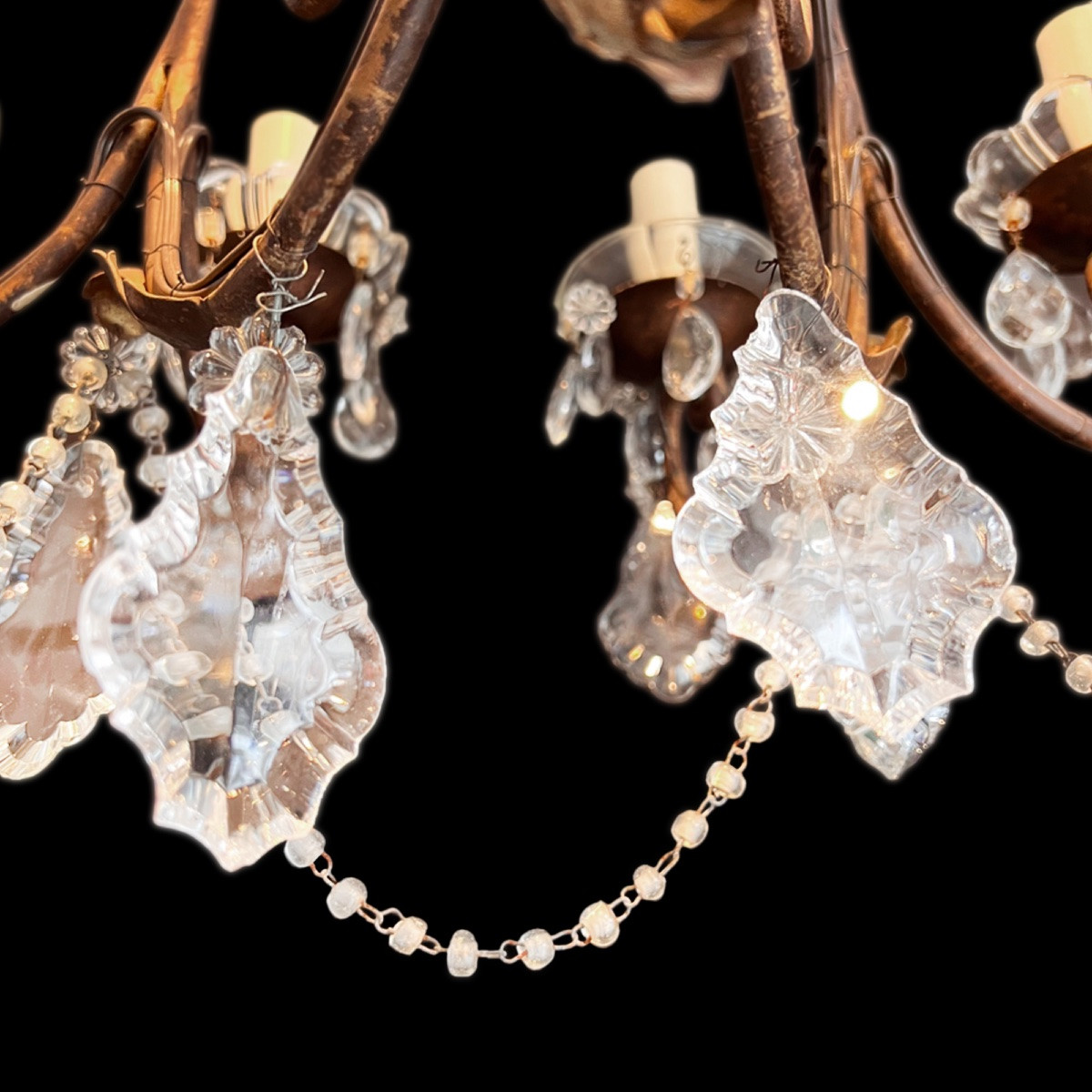 Large French Decorative Chandelier From The 1920s With Twelve Arms-photo-3