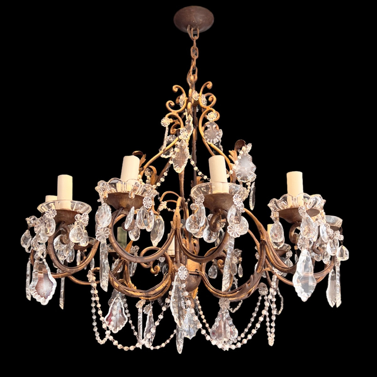 Large French Decorative Chandelier From The 1920s With Twelve Arms-photo-4