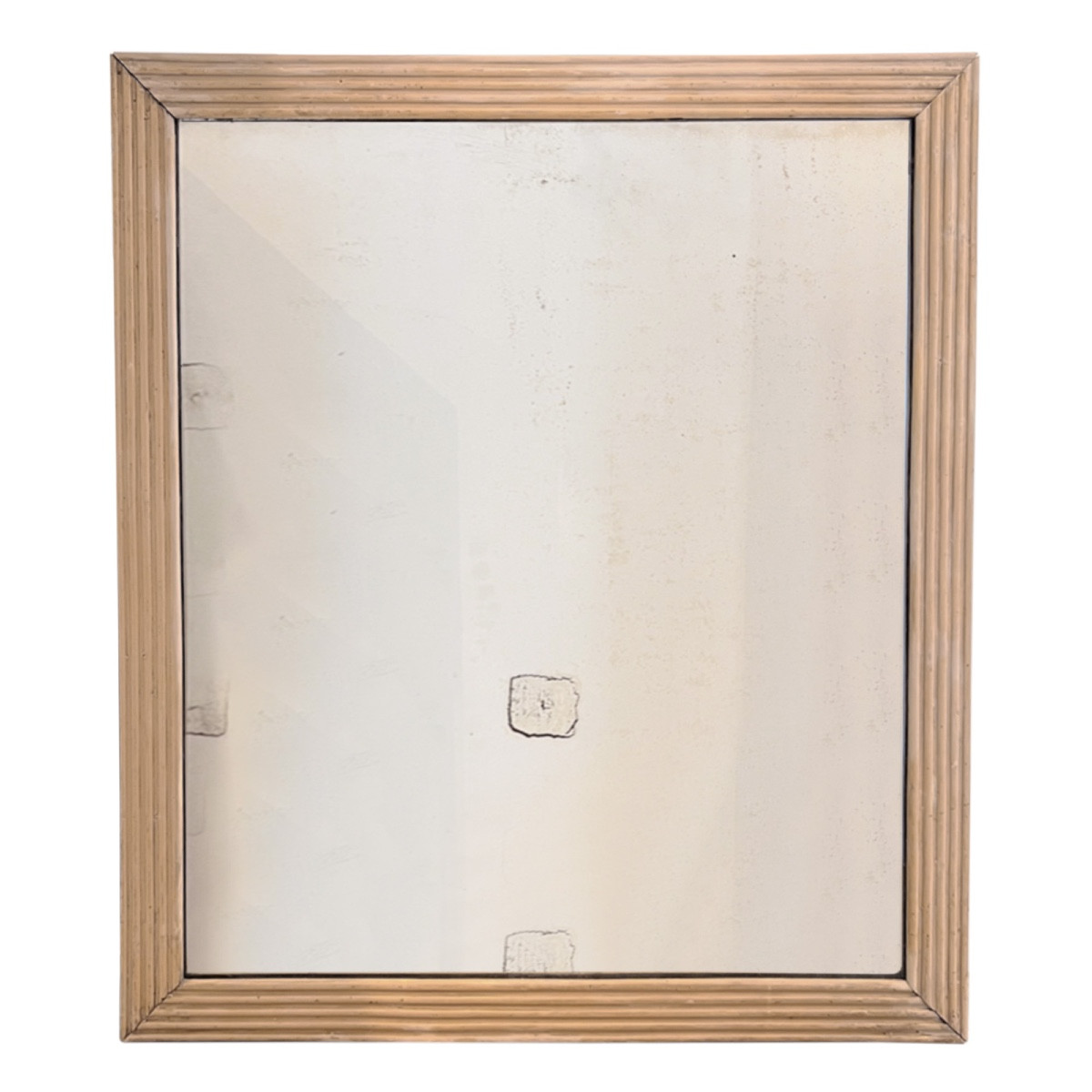  Grand miroir mural français du début du XIXe siècle, à cadre cannelé et verre mercurisé d'orig