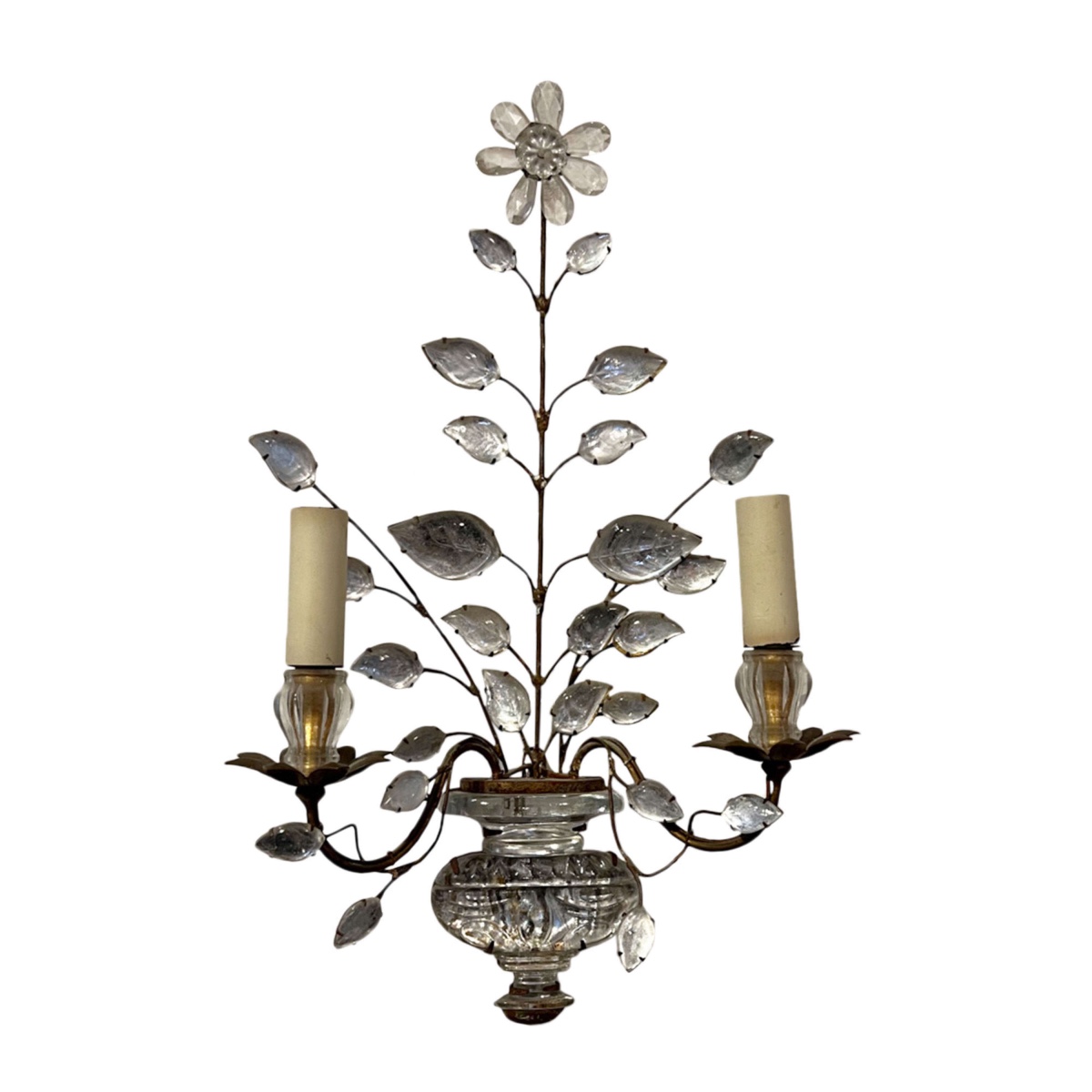  Paire d'appliques murales Maison Baguès avec fleurs et urnes-photo-2