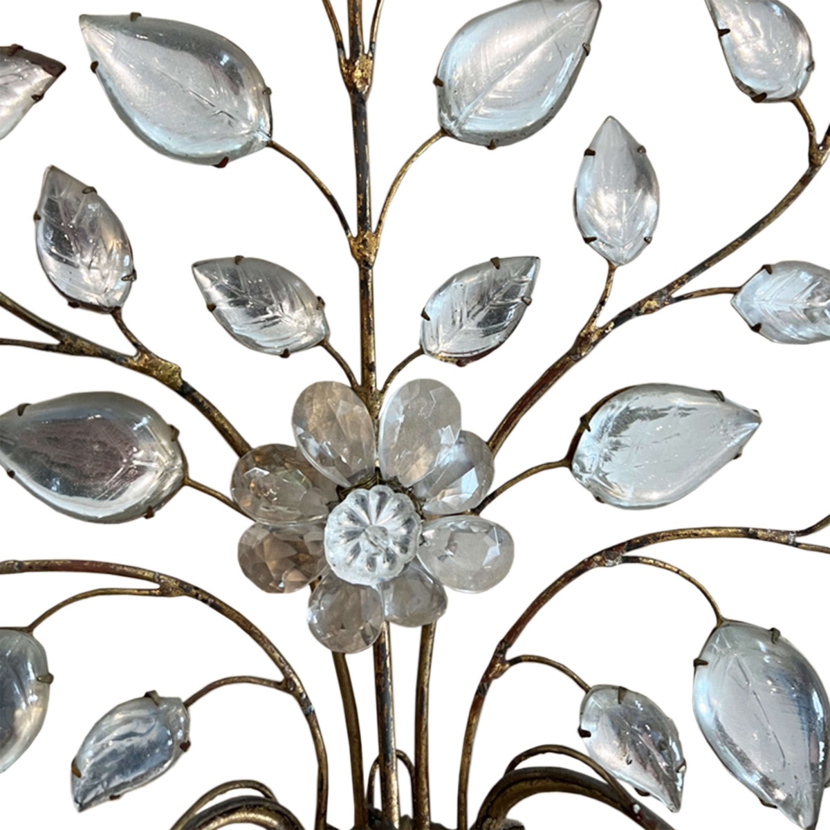 Pair Of Large Maison Baguès Wall Sconces With Urns And Flowers-photo-1