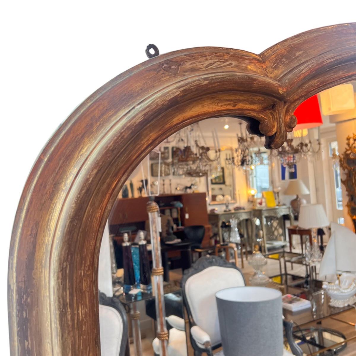 Grand miroir de cheminée français de la fin du XIXe siècle-photo-1